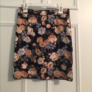 Tight floral mini skirt